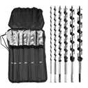 6Pcs 12-Inch Long Auger Drill Bit Set for Wood, 1/4"-7/8" Inch Hex Shank Ship Auger Drill Bit for Soft and Hard Wood, Plastic, Drywall and Composite Materials (1/4", 3/8", 1/2", 5/8", 3/4" and 7/8")