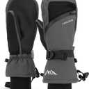 Winter Ski Mittens for Men Women Cold Weather- Warm Snowboard Mittens Gloves Waterproof Snow Sports Mitts Gloves (Large-X-Large, Gray)