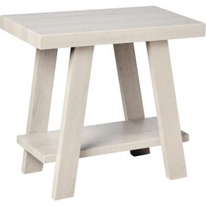 Roundhill Furniture Athens Contemporary Wood Shelf Side Table, White (Small End Table)