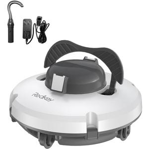 S100 Cordless Robot Pool Cleaner, Last 130Min, 18 Slope Angle, Automatic Pool Vacuum for Above Ground/Inground Pools, Self-Parking Pool Cleaner with Filter Basket, Pool Robot Up to 1100 sq.ft (Gray)