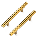 10 Pack Cabinet Pulls Brushed Brass Stainless Cabinet Handles, for Kitchen and Bathroom Cabinets, 5 Inch Length, 3 Inch Hole Center