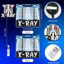 Xray Radiology Badge Reel and Buddy, Skeleton Skull Retractable ID Holder and Badge Buddy w/X-Ray Parameter Conversion Charts, Work Accessories Gifts for Radiology Tech Student