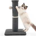 Made4Pets Tall Cat Scratching Post, 23.6" Modern Cat Scratcher with Hanging Balls, Heavy Duty and Thicker Scratching Post for Indoor Cats Adults, Sturdy Base Cat Scratch Post, Dark Grey