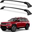 Roof Rack Cross Bars Compatible with Jeep Grand Cherokee L 2021-2025 and 2022 2023 2024 2025 Grand Cherokee WL, Heavy Duty 220lb Aluminum Crossbar Racks Roof Rail Rooftop Luggage Canoe