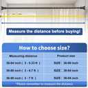 YNL Matte Black Shower Curtain Rod 36-84 Inch(3-7ft), No Slip No Drill Stainless Steel Spring Tension Curtain Rod, No Rust Shower Rod Adjustable For Bathroom Window Bedroom