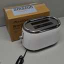 MELLERHOME Retro Toaster 2 Slice, 7 Browning Levels, 3 Functions (Reheat, Defrost, Cancel), Removable Crumb Tray, Under Base Cord Storage, White Toaster Kitchen Appliances