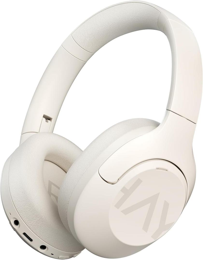 HAYLOU S30 Noise Cancelling Bluetooth Headphones, LDAC Hi-Res Audio, 5 HD Mics Call, 80H Playtime, Custom EQ via App, Bluetooth 5.4 Multipoint Connect, Wireless Headphones Over Ear