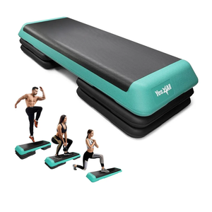 Yes4All Adjustable Workout Aerobic Exercise Step Platform Health Club Size with 4 Adjustable Risers Included and Extra Risers Options