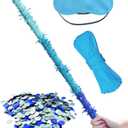 Extra-Strong Wooden Piñata Stick (31.5 Inch) with 5M Rope, Blindfold & Confetti - Heavy-Duty Reinforced Design for Kids & Adults Birthday, Halloween & Holiday Party Games - Blue