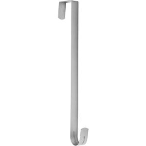 Sattiyrch 15" Wreath Hanger for Front Door, Over the Door Wreath Hook | No drilling or screws. Protects doors, closes normally, holds 22 lbs for holiday & seasonal décor. Silver,1 Pack
