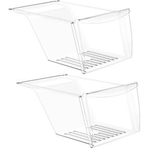 [2 Pack]Upgraded 240337103 Refrigerator Crisper Drawers Bins Suitable For Frigidaire Kenmore Refrigerator,240337103 Crisper Bin Drawer Replacement Drawer Parts AP2115741, 240337100, 240337102