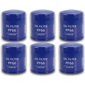 PF66 Engine Oil Filter Compatible with Chevy Colorado Suburban Silverado 1500 Tahoe GMC Acadia Sierra 1500 Yukon Cadillac CT4 CT5 CT6 Escalade XT4 (6 pcs)