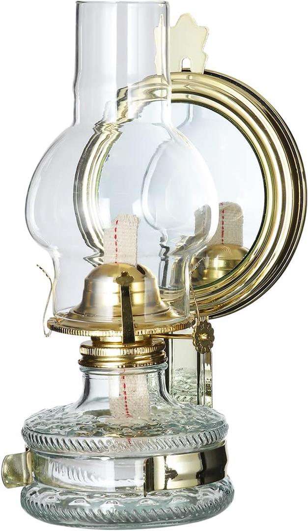 Wall Large Kerosene Lamp Lantern Clear Glass Oil Lamp Chamber Oil Lamps for Indoor Use Home Decor Lighting Retro Wall Oil Hurricane Lantern