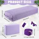 4 Pcs Yoga Bolster Pillows Blocks with Strap Set Comfortable Meditation Pillow with Carry Handle for Restorative Non Slip Reusable Yoga Blocks for Balance, Pilates, Washable Cover, Violet 