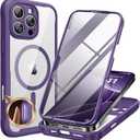 Miracase Magnetic for iPhone 16 Pro Case Full-Body Phone with Built-in Glass Screen Protector, [Compatible with MagSafe] Military Drop Proof 16 Pro Cover Bumper 6.3 inch, Purple