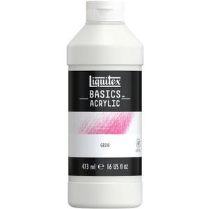 Liquitex BASICS Gesso Surface Prep Medium, 473ml (16-oz) Bottle, White
