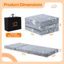 MeMoreCool Foldable Floor Mattress for Kids, Glow Star Trifold Mat, Kids Folding Mattress Portable Futon, 57x22 Inch Grey