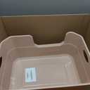 Low Entry Litter Box for Kittens & Senior Cat, High Sided Kitty Litter Boxes with Handle, Anti-Splash Plastic Large Litter Tray Pan for Big Cats, Easy to Clean, 19.6"L*13.7"W*8.6"H (Apricot)