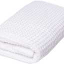 SUTERA - Waffle Hand Towel for Bathroom, Luxury Bath Towels Infused with Silver Ions, Ultra Soft Absorbent Quick Drying Design Shower Towels, Lightweight Californian Pima Cotton Fiber - White