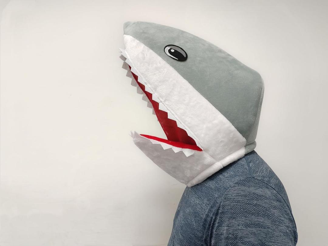 Plush Shark Mascot Head Costume Shark Animal Fancy Character Mask
