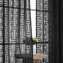OWENIE Black Sheer Curtains 72 Inches Long 2 Panels Set, Lightweight Solid Clip Jacquard Geometric Door Curtain Semi Sheer, Dual Rod Pocket Curtains Drapes for Bedroom Living Room, 42Wx72L Inch