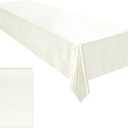 Ruisita Satin Party Tablecloth Table Cover 58 x 102 Inches Wedding Rectangle Bright Silk Tablecloth Table Cover Smooth Fabric Tables Decor for Wedding Banquet Decoration, Ivory