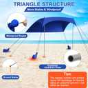 Beach Tent Sun Shelter UPF50+ with Sandbags, Sand Shovel & Windproof Poles - Portable Pop Up Canopy for Beach, Camping, Picnics, Backyard & Fishing (Royal Blue,6.9x6.5FT)