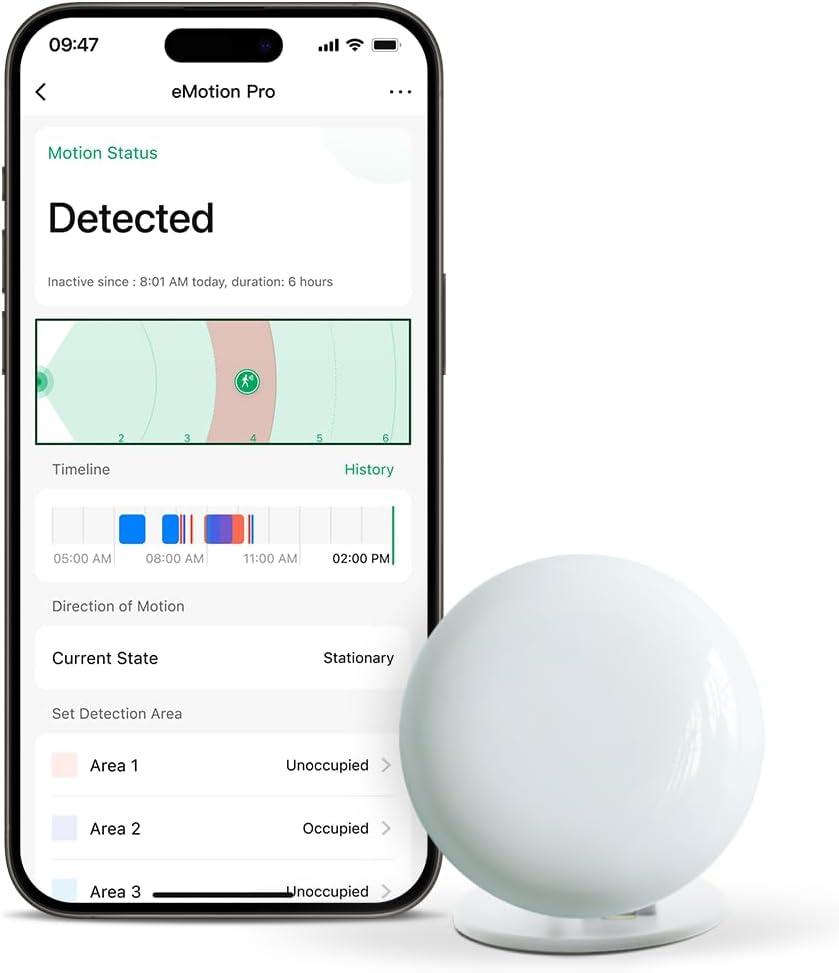 Emotion Pro Presence Sensor, 24GHz mmWave Radar WiFi Smart Motion Sensor, IR Blaster, MQTT Home Assistant, Compatible with Alexa and Google Home, No Hub Required
