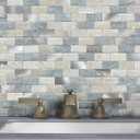 Peel and Stick Brick Backsplash for Kitchen,Back Splash for Bathrooms Walls Tiles Waterproof(10sheets,Blue Gray)