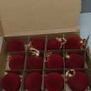 Brightown 15 Pcs Red Velvet Christmas Valentines Balls, 3.15 Inch Velvet Ornaments for Christmas Tree, Christma Tree Flocked Ornaments Balls for Family Holiday Wedding Party Xmas Hanging Decoration