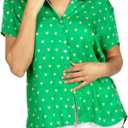 Tipsy Elves St Patricks Day Hawaiian Shirts for Women - Casual St. Paddys Womens Short Sleeve Button Down Shirt (X-Small, Button-down Irish Heart (Green))