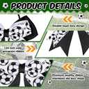 WILLBOND 20 Pieces Soccer Hair Ties Elastic Soccer Ball Hair Accessories for Girl Women Player School Team Football Birthday Party (Black, White)