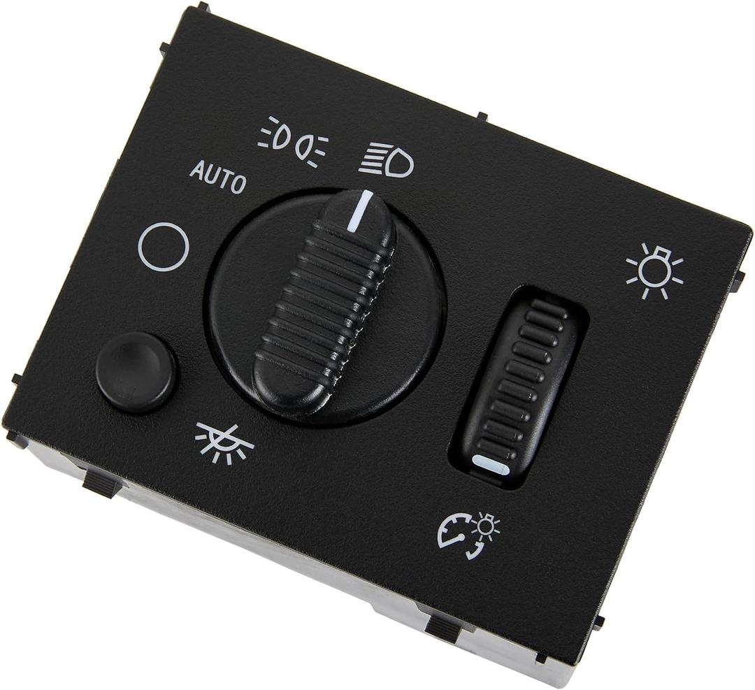 Headlight Switch Fits for 2003-2007 Chevy Silverado Suburban Tahoe Avalanche,for GMC Sierra Yukon,for Cadillac Escalade, Headlamp Dimmer Switch Greenish LED Light Replaces# D1595G,19381535