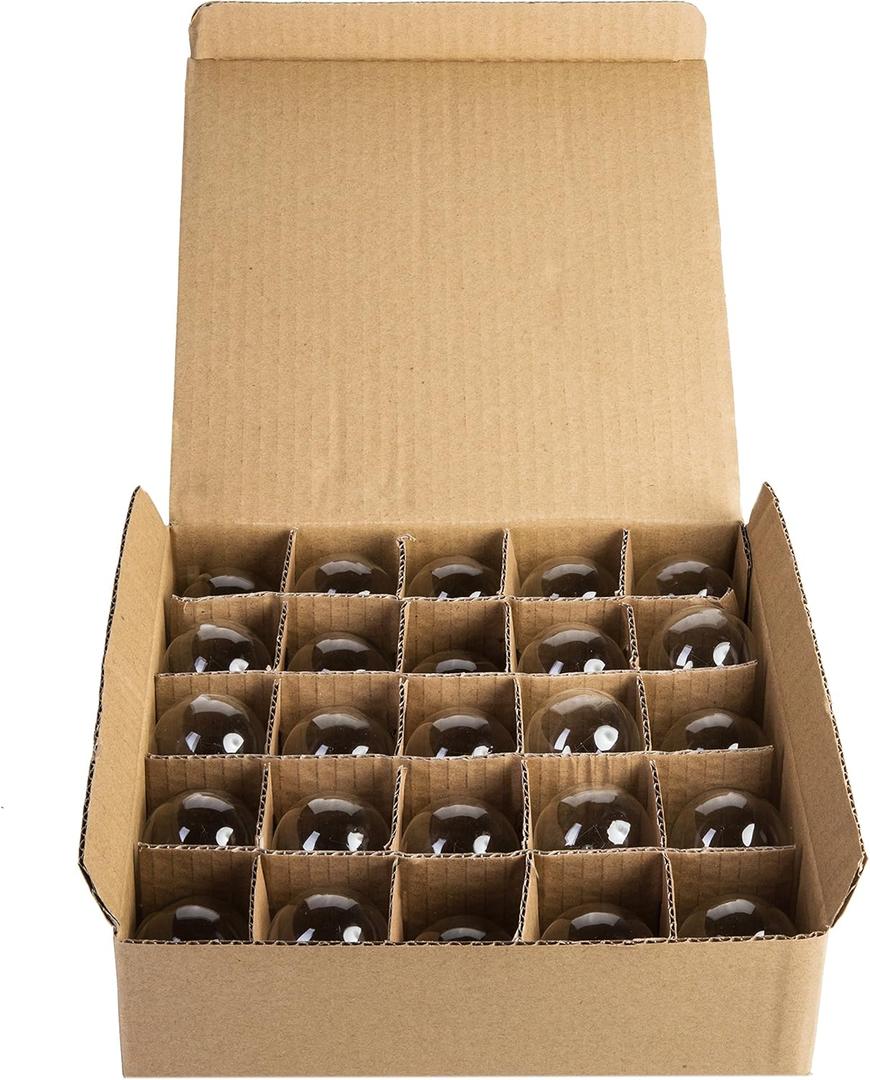 Hometown Evolution, Inc. Box of 25 G50 Clear 2 Inch 7 Watt C7 (E12) 3/8" Base Replacement Bulbs