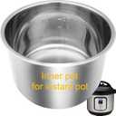 Stainless Steel Inner Pot for Instant Pot 6QT, Upgrade Replacement Pot for Instant Pot 6 Quart, Food Grade 304 (18/8) Stainless Steel Insert for Instantpot with Thick Bottom, Non-Toxic (No Teflon)