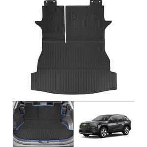 Cartist Trunk Mat & Backrest Mat Fits for Toyota RAV4 2019-2025 All Weather Rear Cargo mat for RAV4 Car Accessories for RAV4 2019-2025