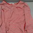 Cotton Nightgowns for Women Soft Striped House Dress Long Sleeve Sleep Shirts Fall Sleepwear Night Gown Nightshirt (Medium, Red)