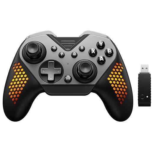 NYXI Flexi Wireless PC Gaming Controller, 1000Hz Polling Rate Hall Effect Joystick, Interchangeable Dpad&Left Joystick, 4 Mppable Buttons, Adjustable Turbo/Vibration for PC/Switch/iOS/Android