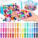 Hotop Silicone Beads for Keychain Making, 12/14 /15 mm 48 Colors Loose Small Silicone Assorted Beads Bulk for Bracelets and Necklaces Jewelry Making DIY Crafts Accessories(624 Pcs)