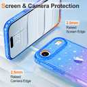 Hython for iPhone Air Case Glitter, Clear Glitter Sparkly Shiny Bling Sparkle Cute Cover, Anti-Scratch Soft TPU Slim Fit Shockproof Protective Phone Cases Women Girls, Gradient Blue/Purple