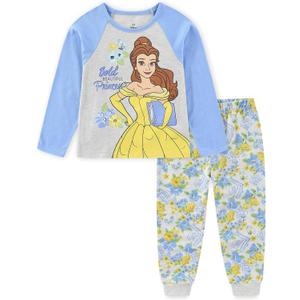 Disney Princess Belle Girls Long Sleeve Shirt and Pants 2 Pc Set for Kids