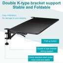 Yaocom Desk Extender Tray, 24 x 12 Inch Desk Extension, 90 Foldable Keyboard Tray Platform for Table Mount Arm Rest Shelf Foldable Drawer for Dorm, Office, Kitchen Bar, Rv Countertop, Black