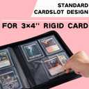 Top loader Binder, Holds 128+ Toploaders, 4 Pocket Top Loader Card Storage Case, Double-Sided Pockets for trading card in 3 x 4'' ToploadersPink