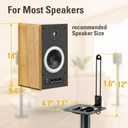 Mounting Dream Black Alloy Steel Speaker Stands, Height Adjustable Bookshelf Speaker Stand Pair, Universal Fit, 11 lbs Capacity, Set of 2 for Bose Polk JBL Sony Yamaha - 42" Max Height