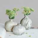 Creative Co-Op Decorative Stoneware Vases with Marbled Designs, Green, Set of 3