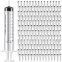 Xuhal 200 Pcs 10 ml/cc Plastic Liquid Measuring Syringes No Needle Clear Small Syringes for Oral, Scientific Labs Measuring Liquids, Feeding Pets, Epoxy Resin, Watering Plants, Oil or Glue Applicator