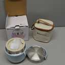 40oz Insulated Food Jar with 2 Compartments, Leak-Proof Thermo for Hot Food Wide Mouth Stainless Steel Includes Spoon and Fork Soup Thermo Lunch Containers Bento Box for Adults (Sky Blue)