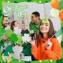 24 Pcs St Patricks Day Decorations Wooden Shamrock Picks Sticks 8.27" Double Sided Lucky Decorative Branches Shamrock Vase Filler Table Centerpiece for Irish Party Home Decor(Stylish)