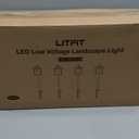 LITFIT Low Voltage Landscape Lighting, 12V 3.4W 155LM 3000K Outdoor Path Lights with Connectors, Crackled Shade, ORB Finish, Waterproof Aluminum LED Walkway Light Wired for Garden Yard, 4 Pack