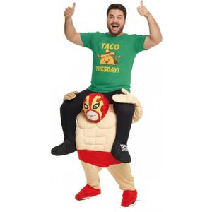 Morph Costumes Adults Piggyback Funny Characters Ride on Halloween Costumes for Adults (Beige and Red, One Size)